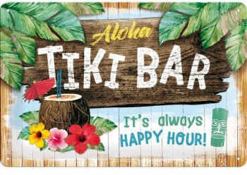 Placa metalica - Tiki Bar - 20x30 cm 