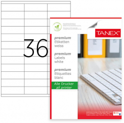Etichete Autoadezive A4 Tanex 36/Coala Colturi Drepte 100 Coli/Top 70x23 mm - LCMTW2433 