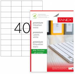 Etichete Autoadezive A4 Tanex 40/Coala Colturi Drepte 100 Coli/Top 52.5x29.7 mm - LCMTW2040 