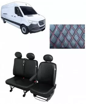 Huse scaune piele dedicate Mercedes Sprinter 2018-2022 3 locuri 2+1 ® ALM 