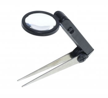 Lupa cu penseta si lumina Diametru 25 mm Negru AXT-BBL4621 