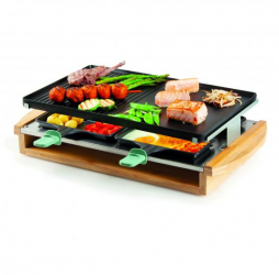 Gratar raclette Bambus pentru 8 persoane Domo DO9246G 1200 W 