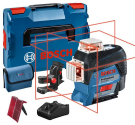Nivela laser cu linii Bosch cu acumulator 12 V Li-Ion 2.0 Ah in L-BOXX GLL 3-80 C 