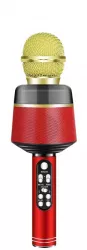 Microfon Karaoke KlaussTech cu Bluetooth LED 3W 1200 mAh Rosu 