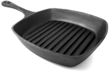 Tigaie Grill Klausstech de 26 cm Inductie Patrata Fonta pura Maner ergonomic Design modern Negru 