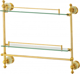 Etajera baie TRENDYS montare pe perete jade-gold 46 cm X 53 cm 