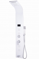 Panou dus TRENDY and rsquo S cu hidromasaj inox 5 functii Digital Thermo alb satin cu led