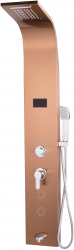 Panou dus TRENDY and rsquo S cu hidromasaj inox 5 functii Digital Thermo cupru satin cu led 