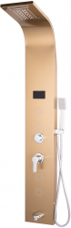 Panou dus TRENDY and rsquo S cu hidromasaj inox 5 functii Digital Thermo gold-satin cu led 