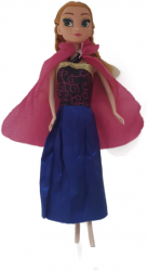 Papusa Anna din povestea Regatul de gheata Frozen plastic netoxic si cauciuc 28 cm Mov roz NRS-BBL4719 