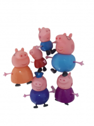 Set figurine asamblabile Peppa Pig Happy Family Grandpa si Granny din seria Peppa Pigs Toy Roz NRS-BBL4721 