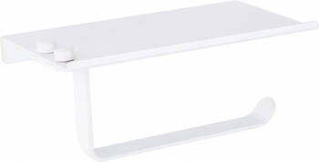 Suport hartie igienica aluminiu culoare alba cu etajera 18cm X 14cm 