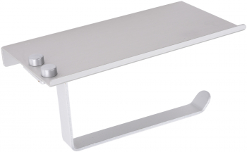 Suport hartie igienica aluminiu gri mat cu etajera 18cm X 10cm 