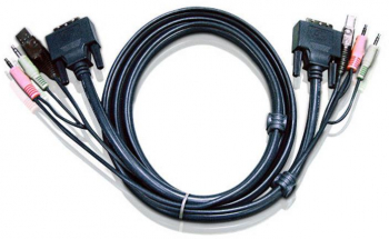 CABLU KVM ATEN cablu 3 in 1 conector tip USB T 3.5 mm Jack T x 2 DVI-D T 