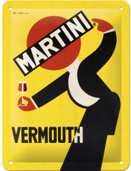 Placa metalica Martini - Vermouth Waiter Yellow 