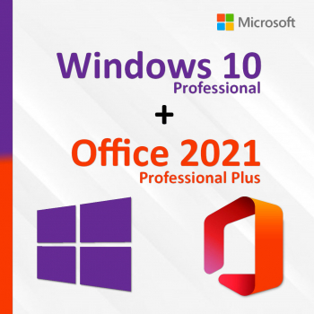 Licenta Windows 10 Pro Retail + Office Pro Plus 2021 - Permanenta 