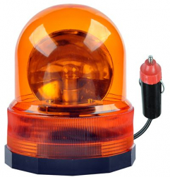 Lumina Rotativa Portocalie cu Girofar Magnetic 24V 