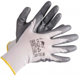 Manusi de Protectie PROTEK Gri Marimea 10 cu Cauciuc Material Bumbac cu Prehensiune Marita - TEM800157 