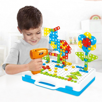 Set Bormasina Micul Mester jucarie educativa cu 237 piese 4 in 1 3 ani+ 