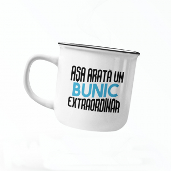 Cana email personalizata Bunic extraordinar alb 