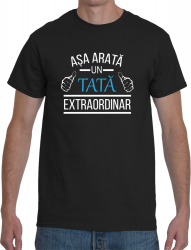 Tricou personalizat Asa arata un tata extraordinar Negru marime 3XL 