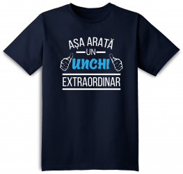 Tricou personalizat Asa arata un UNCHI extraordinar Negru marimea 2XL