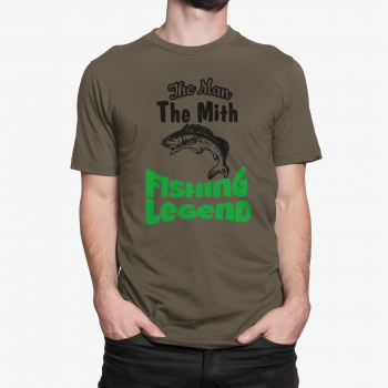 Tricou personalizat Fishing Legend kaki L 