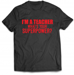 Tricou personalizat Im a TEACHER negru marime 2XL 