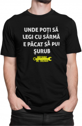 Tricou personalizat Mecanic de treaba negru marime 3XL 