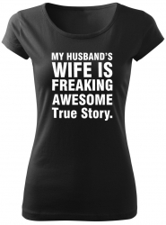 Tricou personalizat My husbands wife Negru marime S 