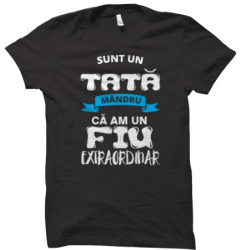 Tricou personalizat Tata mandru ca am un fiu negru 2XL 