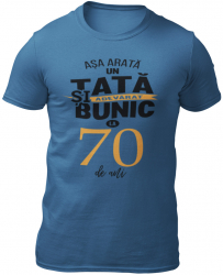 Tricou personalizat Tata si bunic la 70 de ani Albastru 2XL 