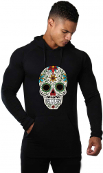 Hanorac Barbati Negru - Sugar Skull Colorful M 