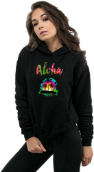 Hanorac dama negru - Aloha Exotic L 