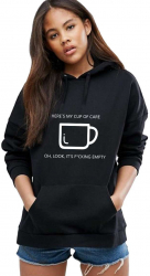 Hanorac dama negru - Cup of care XL 