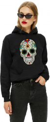 Hanorac dama negru - Sugar Skull Colorful XL 