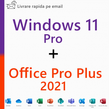 Licenta Windows 11 Pro Retail + Office Pro Plus 2021 - Permanenta 