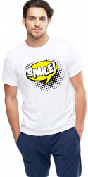 Tricou barbati alb - Smile L 
