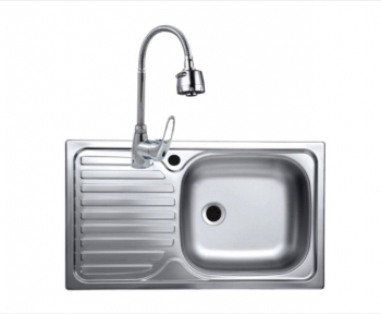 Set chiuveta blat plus baterie lebada flexibila inox cuva dreapta Raulconstruct 42x76 cm anticalcar cu izolatie preaplin 
