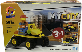 Set de constructie 3 in 1 Bibilel pentru copii vehicul constructii - excavator 50 piese LIB-BBL4980 