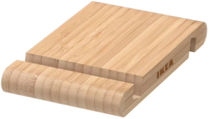 Suport din bambus pentru telefon sau tableta 2 fante de 0.9 cm si 1.1 cm 13x 8cm Maro-Deschis SOHO4269 