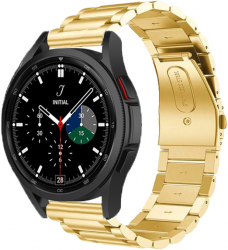 Curea Metalica MTP 3 Lynk compatibila cu Samsung Galaxy Watch 4 Classic 42mm 19.5mm Stainless Steel Gold 