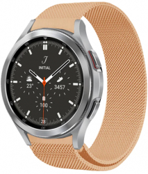 Curea Metalica MTP Milanese Loop compatibila cu Samsung Galaxy Watch 4 Classic 46mm Stainless Steel Rose Gold 