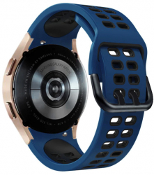 Curea Silicon MTP Sport Band compatibila cu Samsung Galaxy Watch 4 Classic 46mm 20mm Midnight Blue/Black 
