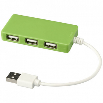 Hub cu 4 porturi cu mufa USB 2.0 universal 17 cm Verde SOHO4294 