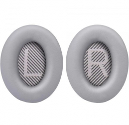 Set 2 bureti MTP pentru casti Bose QuietComfort QC2 QC15 QC25 QC35 QC35 II AE2 AE2i AE2w SoundTrue SoundLink Over-Ear Silver Piele ecologica 