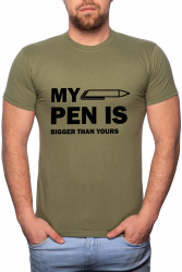 Tricou barbati Bigger Than Yours 100 Bumbac GM407 Verde militar M 