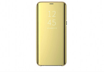 Husa Clear View pentru Samsung Galaxy S22 flip cover Auriu SOHO4309 