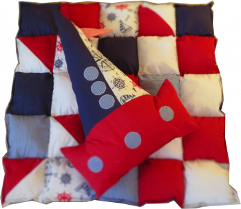 Covoras de joaca Marinar patrate pufoase Pernuta vaporas 120 cm x 120cm x 5 cm 