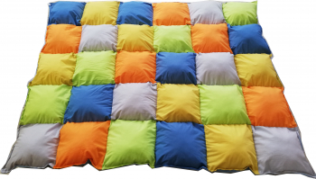 Covoras de joaca patrate pufoase multicolor 120 cm x 120cm x 5 cm 